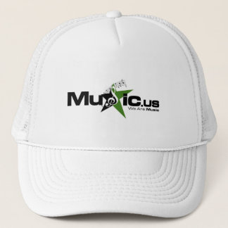 Music.us white hat - Black green Logo