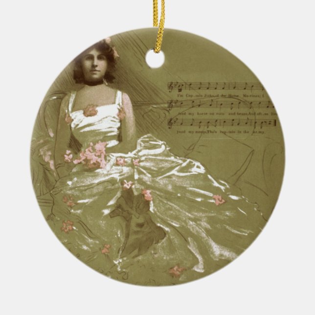 music victorian ceramic tree decoration (Front)