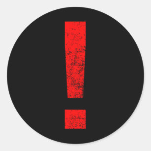 Music Video Game Alert Exclamation Symbol Gift Classic Round Sticker