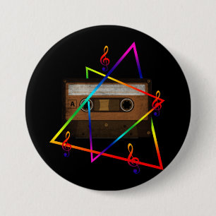 MUSIC VINTAGE RETRO 7.5 CM ROUND BADGE