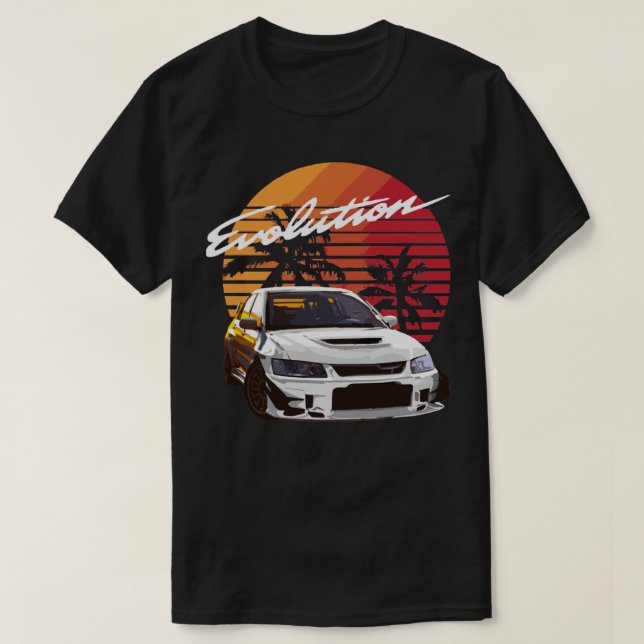 Music Vintage Retro Mitsubishi Evolution Evo Summe T-Shirt (Design Front)
