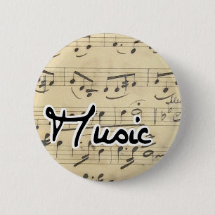 Music - Vintage Sheet Music 6 Cm Round Badge