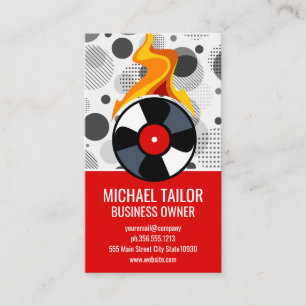 Music Vinyl Flame Business Card