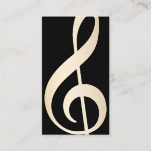 Music Vocal Teacher Modern Black & Gold Musical Business Card