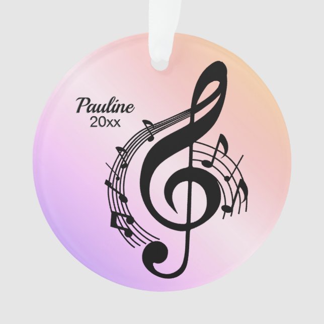 Music w Name and year Ornament (Front)