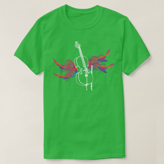 Music Wave Cello Cellist T-Shirt (Design Front)