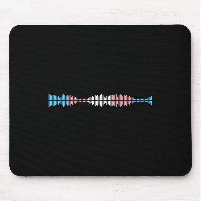 Music Waves Subtle Trans Pride Flag Transgender Ri Mouse Mat (Front)