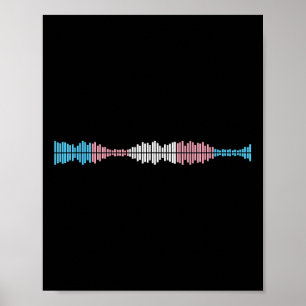Music Waves Subtle Trans Pride Flag Transgender Ri Poster