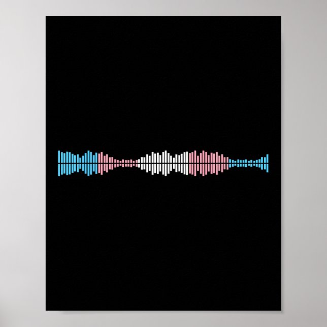 Music Waves Subtle Trans Pride Flag Transgender Ri Poster (Front)