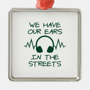 Music We Have Our Ears In The Streets Metal Tree Decoration