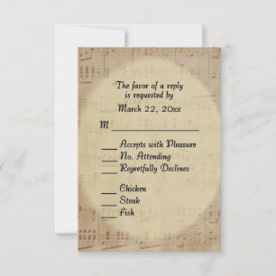 Music Wedding Theme RSVP Card