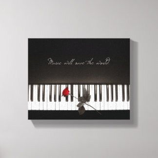 Music Will Save The World - Rose Piano canvas Print