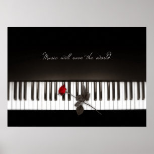 Music Will Save The World - Rose Piano poster