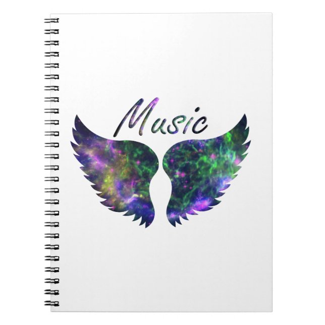 Music wings nova 1 purple green notebook (Front)