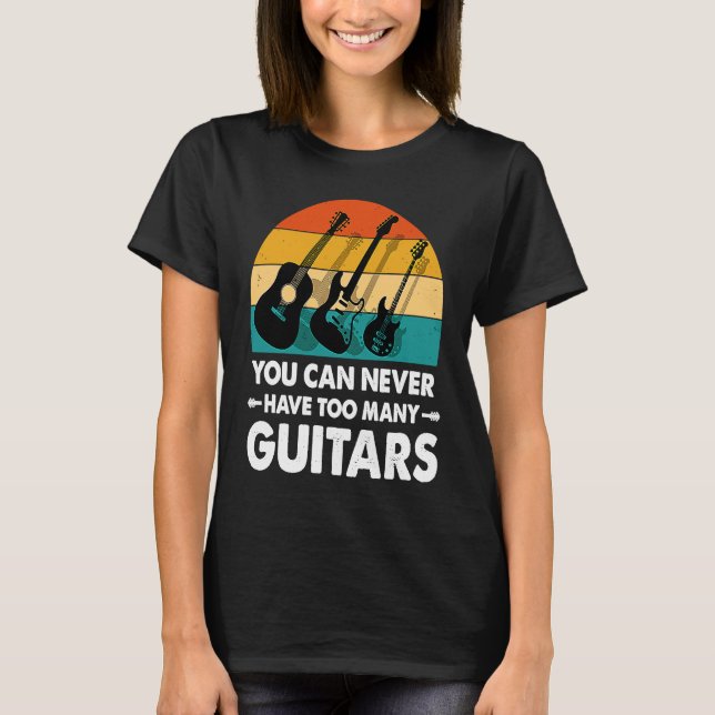 music with guitars sunset vintage guitars T-Shirt (Front)