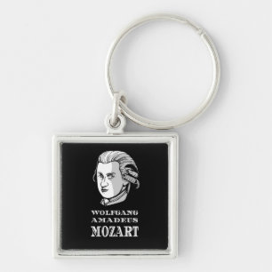 Music - Wolfgang Amadeus Mozart Portrait Key Ring