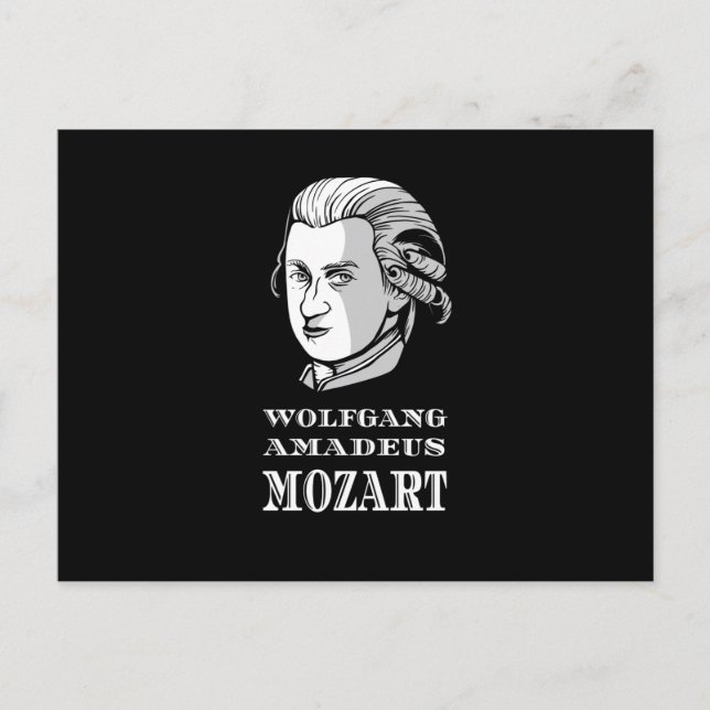 Music - Wolfgang Amadeus Mozart Portrait Postcard (Front)