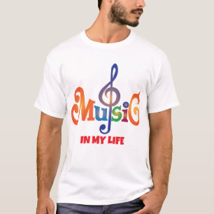 Music Word Typography – Modern Musical Letter Art T-Shirt