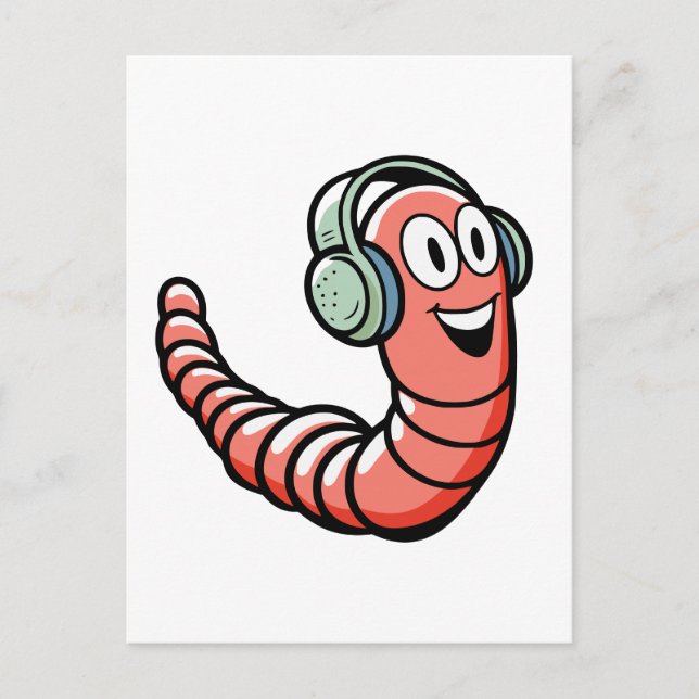 Music Worm Postcard (Front)