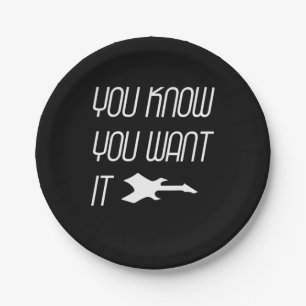 Music You Know You Want Guitar Paper Plate