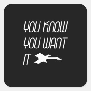 Music You Know You Want Guitar Square Sticker