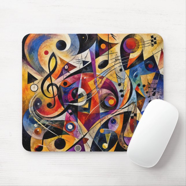 Musical Abstract Art Kandinsky Style  Mouse Mat (With Mouse)