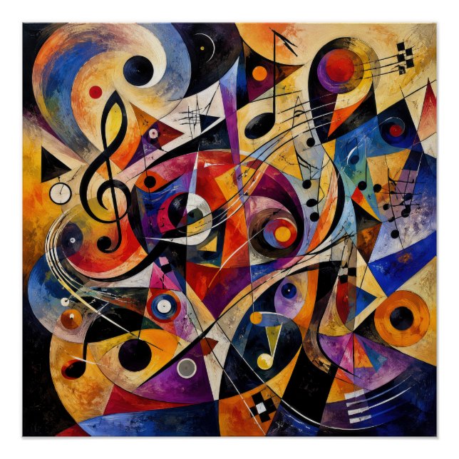 Musical Abstract Art Kandinsky Style  Poster (Front)