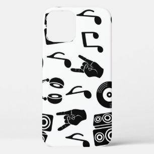 Musical Accessories: Monochrome Vintage Pattern. iPhone 12 Case