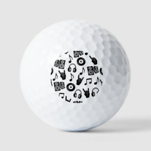 Musical Accessories: Monochrome Vintage Pattern. Golf Balls