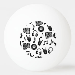 Musical Accessories: Monochrome Vintage Pattern. Ping Pong Ball