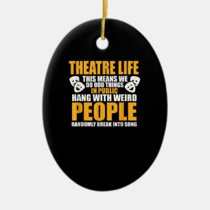 Musical Acter Actress Nerd Drama Acting  Men Women Ceramic Tree Decoration