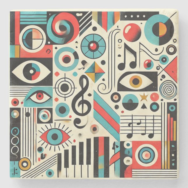 Musical and Artistic Elements Stone Coaster (Front)
