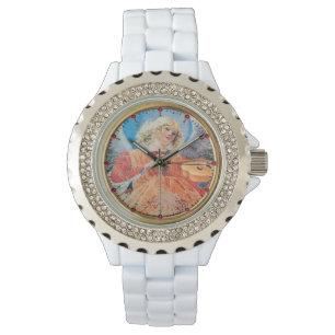 MUSICAL ANGEL / PINK AMETHYST GEMS WATCH