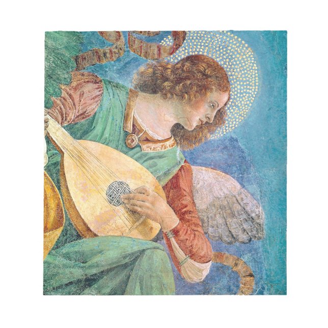 Musical angel playing guitar notepad (Front)