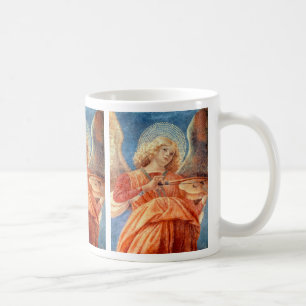 Musical angel playing the violin fresco coffee mug