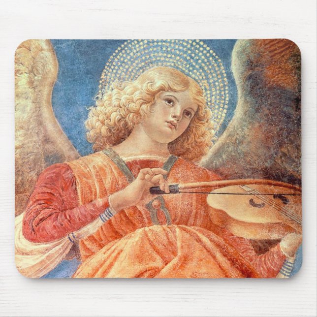 Musical angel playing the violin fresco mouse mat (Front)