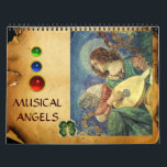 MUSICAL ANGELS  FINE ART COLLECTION  CALENDAR<br><div class="desc">Angels making music, classic Renaissance and Gothic music angel paintings collection with Florentine floral motifs and Bright 3D red blue gemstones. Cover : Fra Beato Angelico 1. Fra Beato Angelico 1437 , 2. Fra Beato Angelico 1437 3. Fra Beato Angelico 1432, 4. Fra Beato Angelico 1437 5. Melozzo Da Forli...</div>