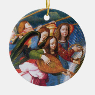 MUSICAL ANGELS FROM THE CORONATION OF THE VIRGIN CERAMIC TREE DECORATION