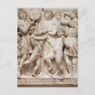 Musical angels, relief from the Cantoria Postcard