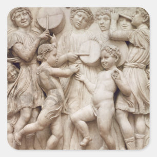 Musical angels, relief from the Cantoria Square Sticker