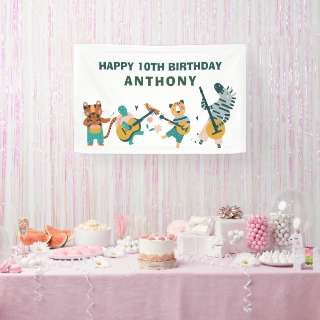 Musical Animals Birthday  Banner (Party)