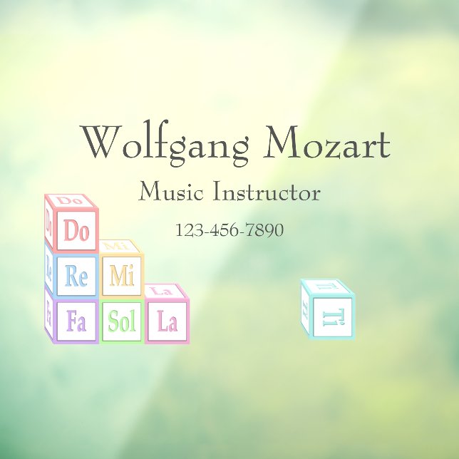 Musical Baby Blocks Customised School Studio Window Cling (Sheet 3)