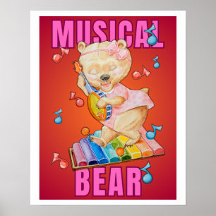 Musical Bear PosterPrint, Value (Semi-Gloss) Poster