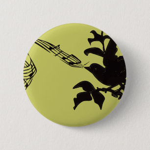 Musical Bird Change Colours 6 Cm Round Badge