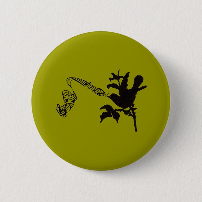 Musical Bird Change Colours 6 Cm Round Badge (Front)