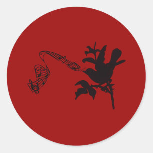 Musical Bird Change Colours Classic Round Sticker
