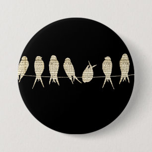 Musical Birds 7.5 Cm Round Badge