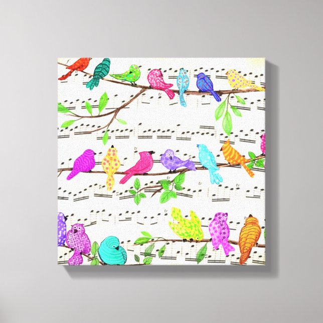 Musical Birds Canvas Print (Front)