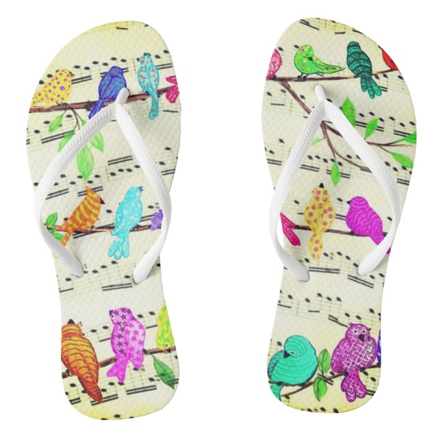 Musical Birds Flip Flops (Footbed)