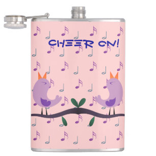 Musical Birds  Hip Flask